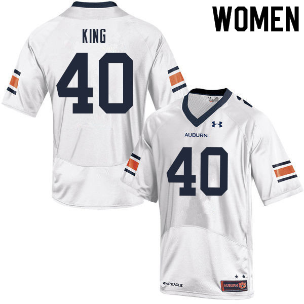 Women #40 Landen King Auburn Tigers College Football Jerseys Sale-White